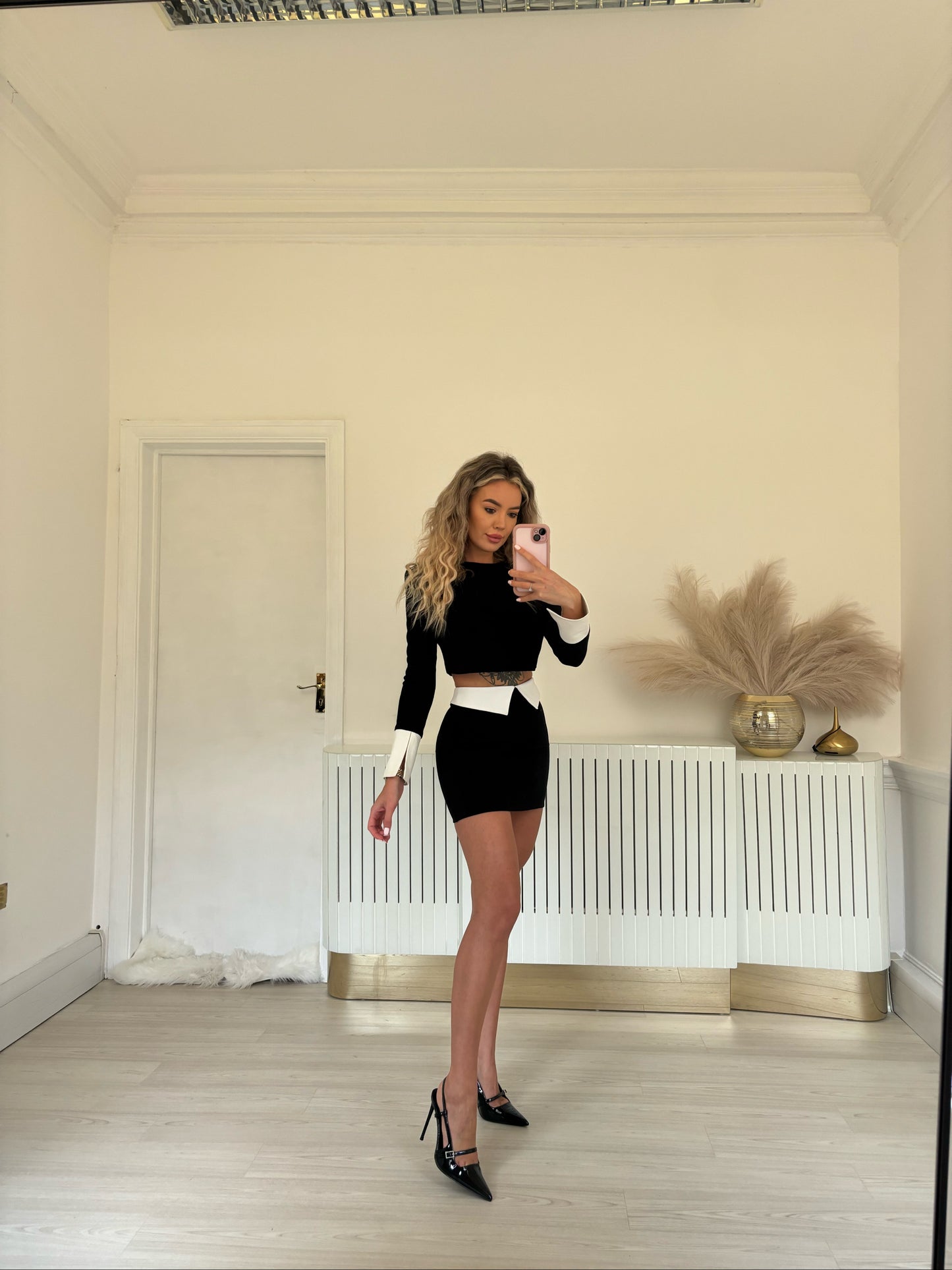 Black and white two piece set