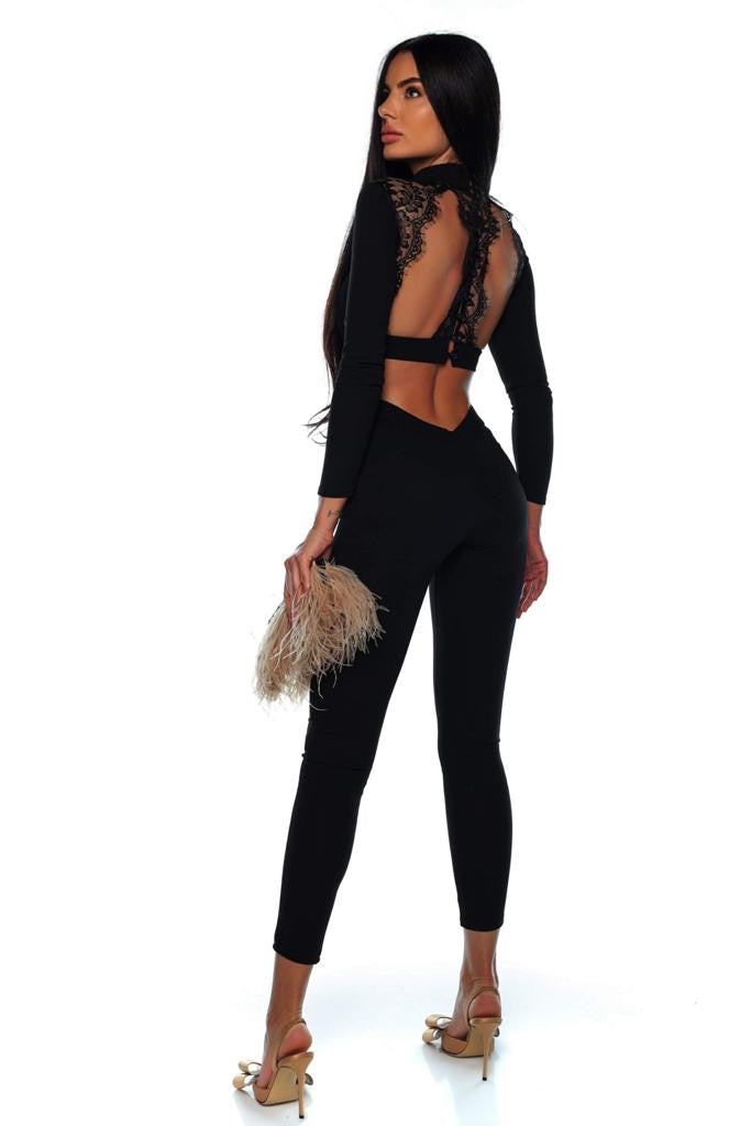 WOW backless black jumpsuit