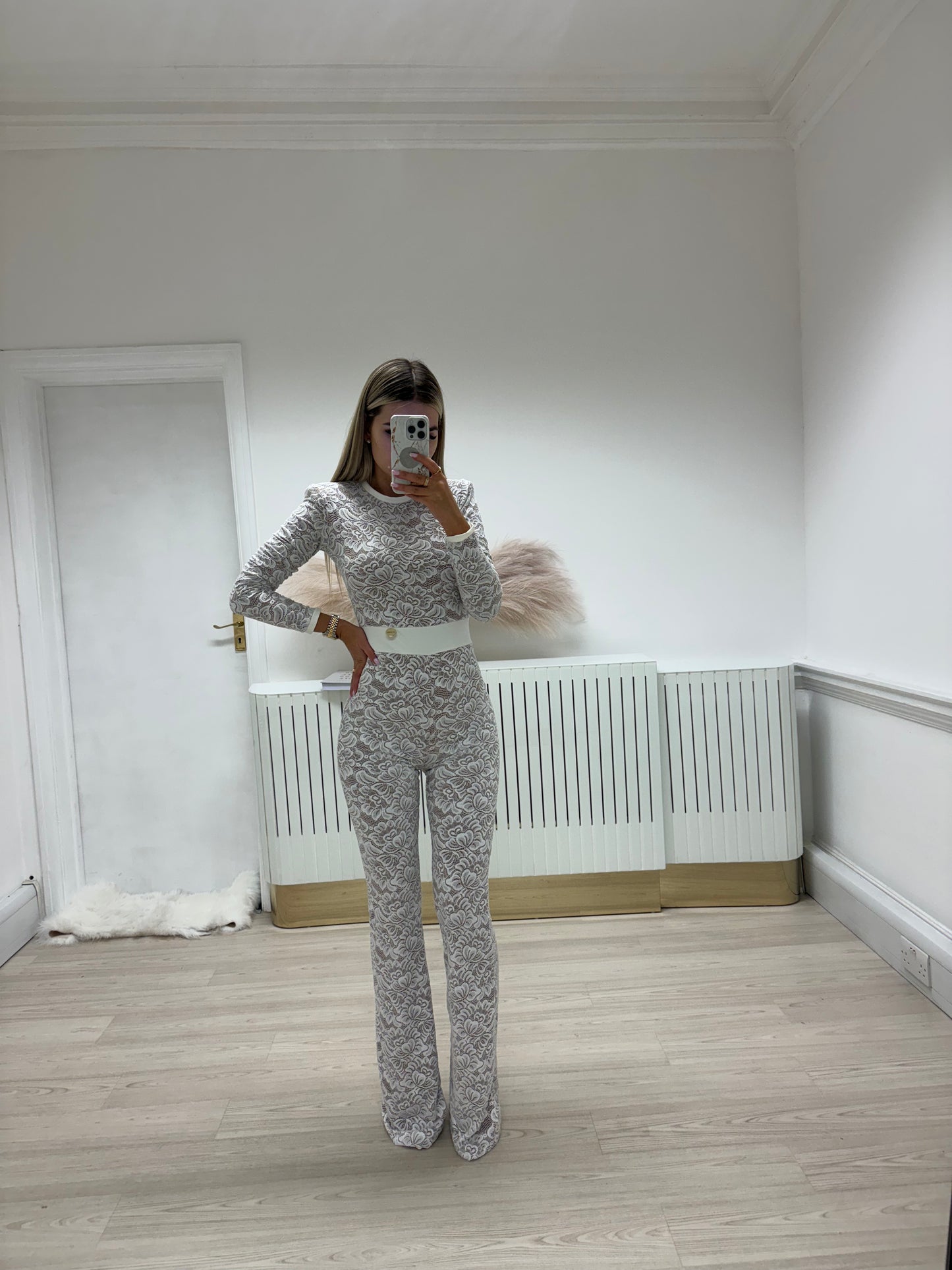 Lace jumpsuit white