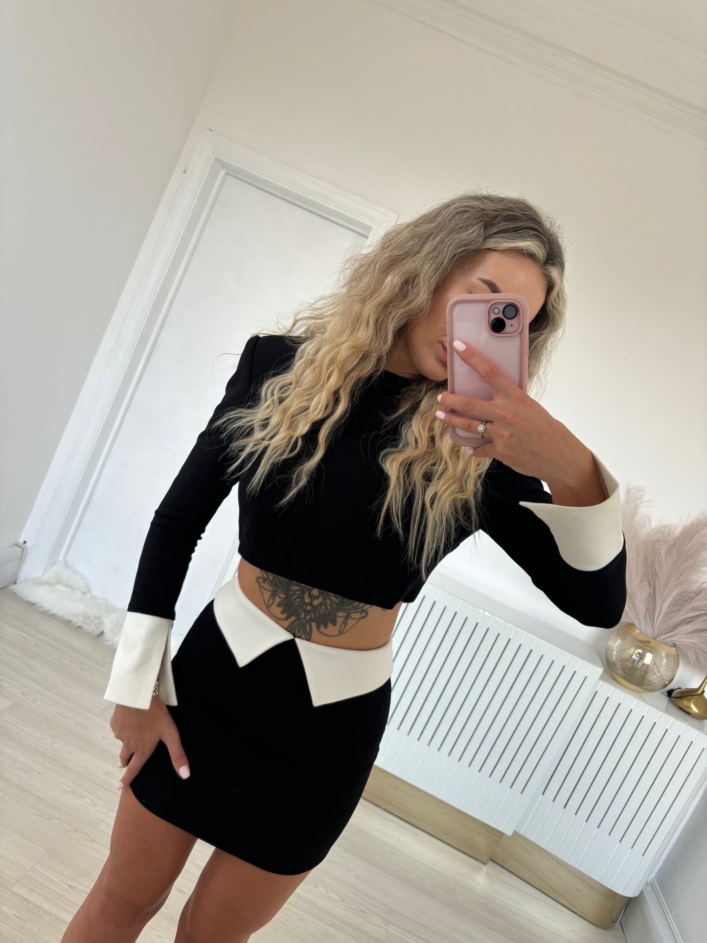 Black and white two piece set