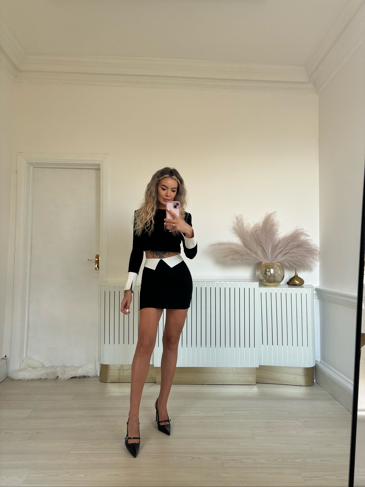 Black and white two piece set