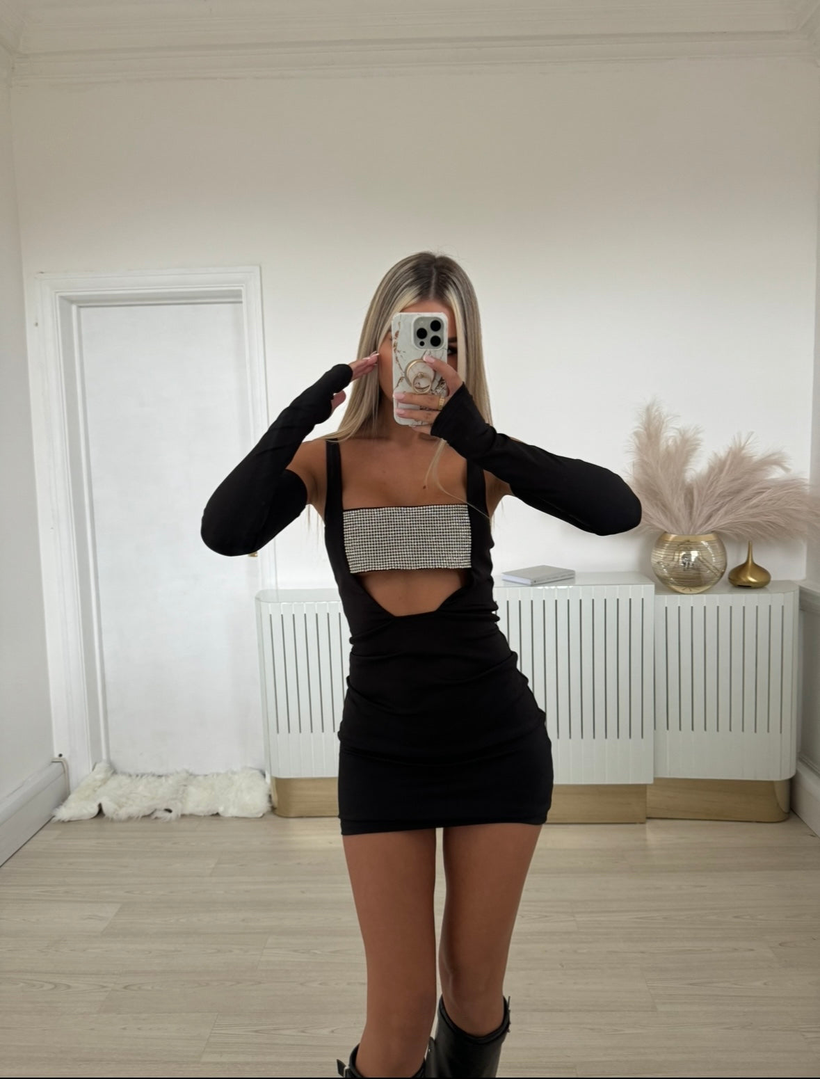 DIAMANTE black dress