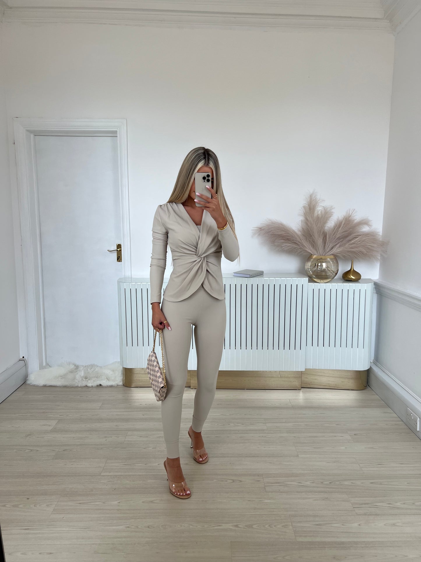 Knot ribbed TOP beige