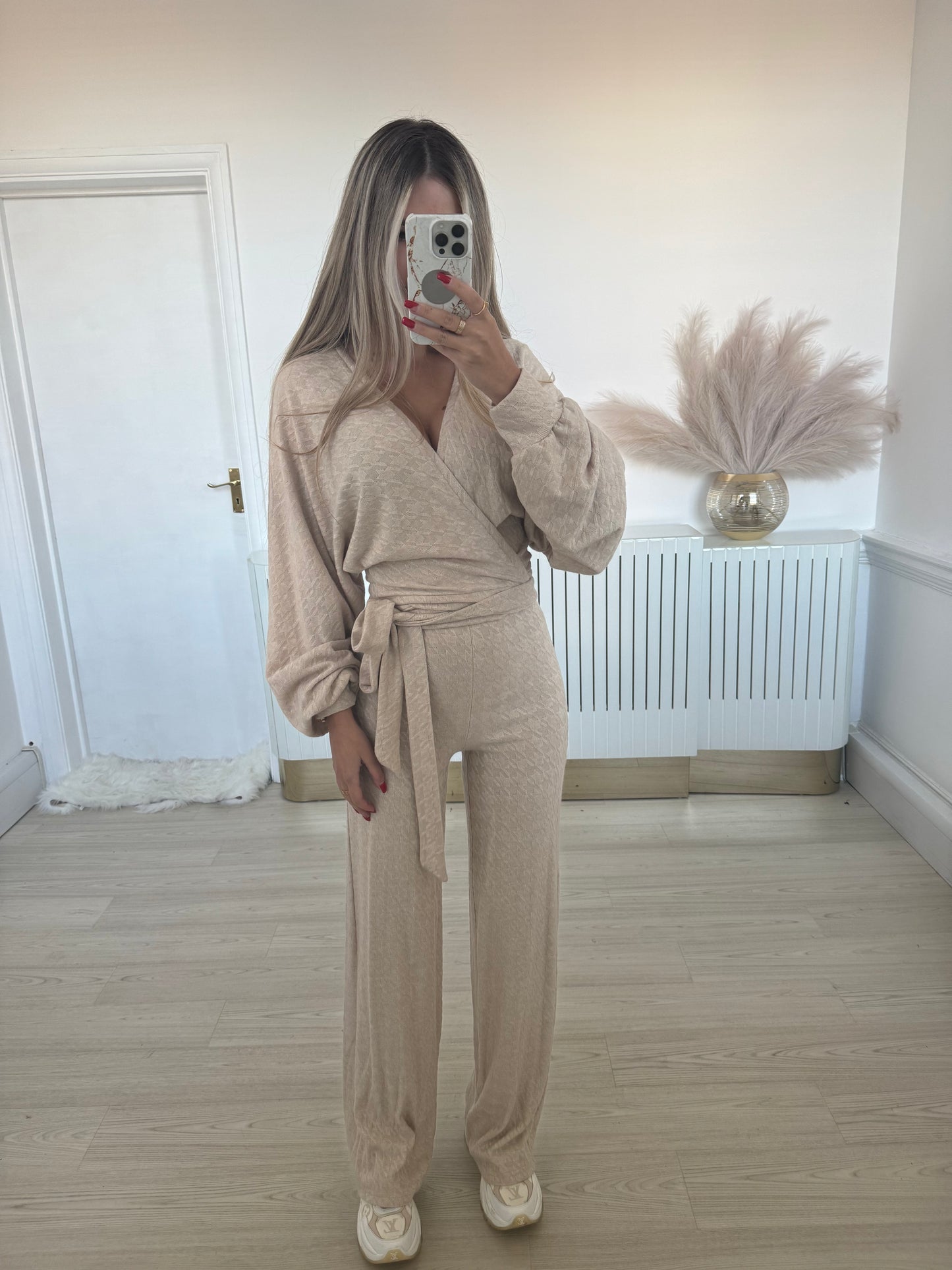Wrap two piece set beige