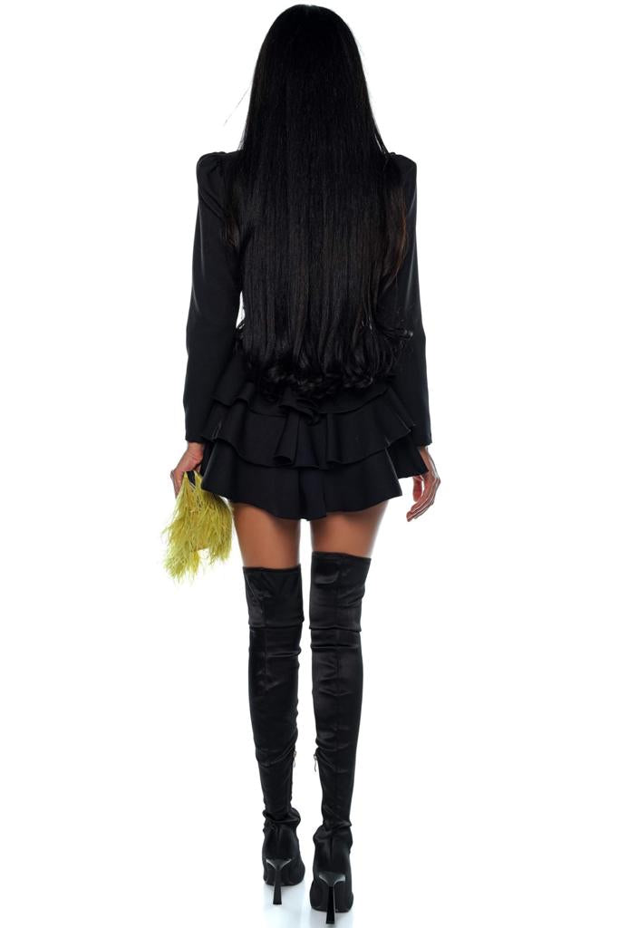 QUEEN B black ruffled dress