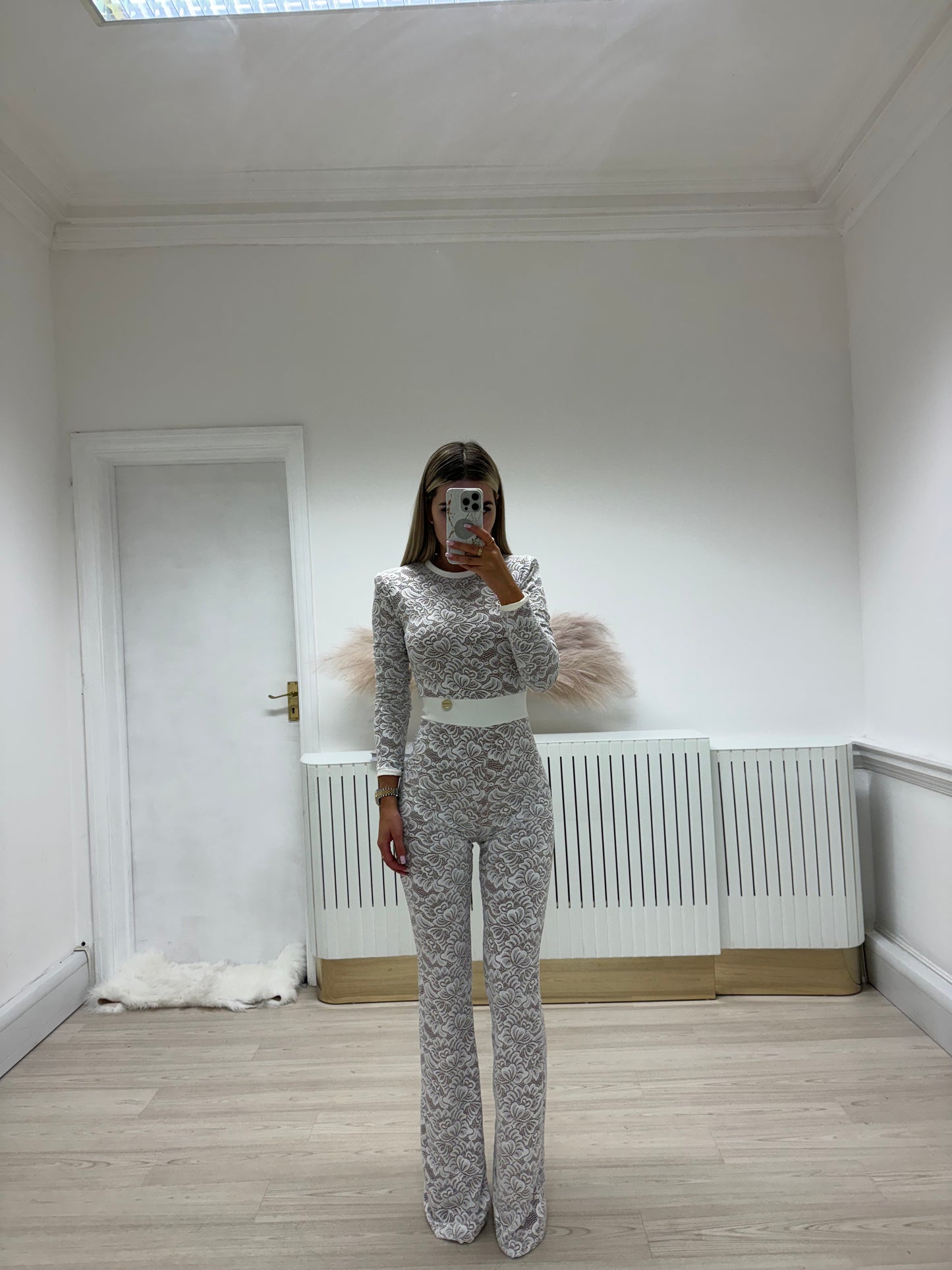 Lace jumpsuit white
