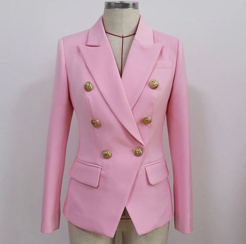 Baby pink military blazer